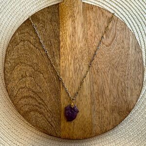 Jade Peach Pendant with Chain